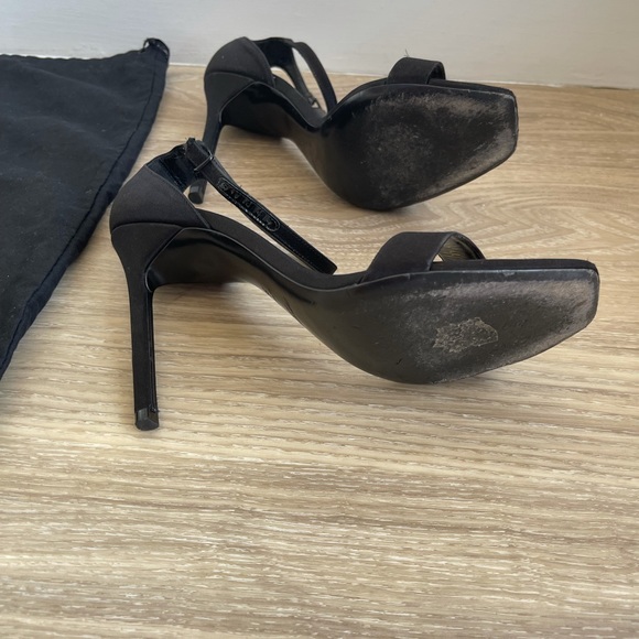Saint Laurent Black Satin Heels - Picture 10 of 10